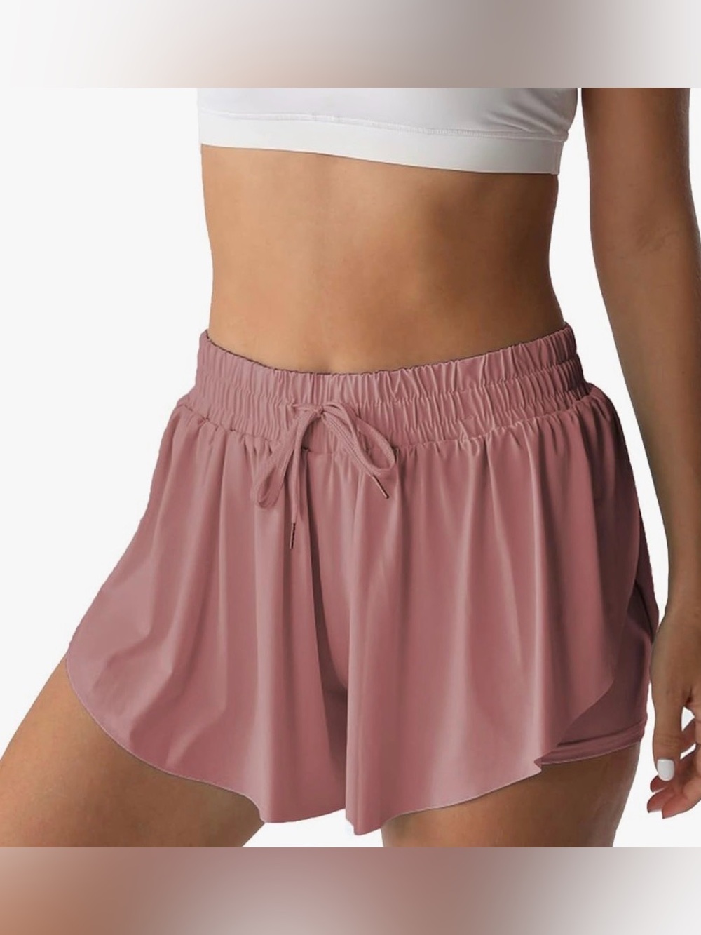 Light Lavender Women’s Athletic Shorts with Drawstring